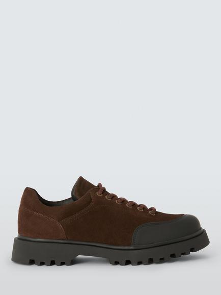 John Lewis Nevis Suede Derby Hiker Shoes, Brown Dark, Brown Dark