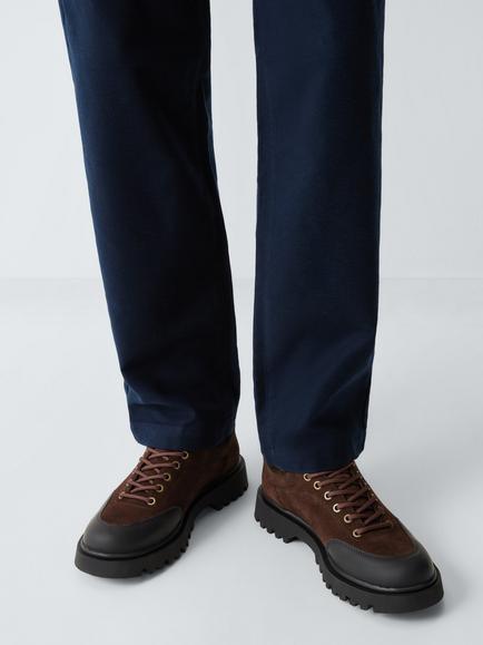 John Lewis Nevis Suede Derby Hiker Shoes, Brown Dark - view 2, Brown Dark