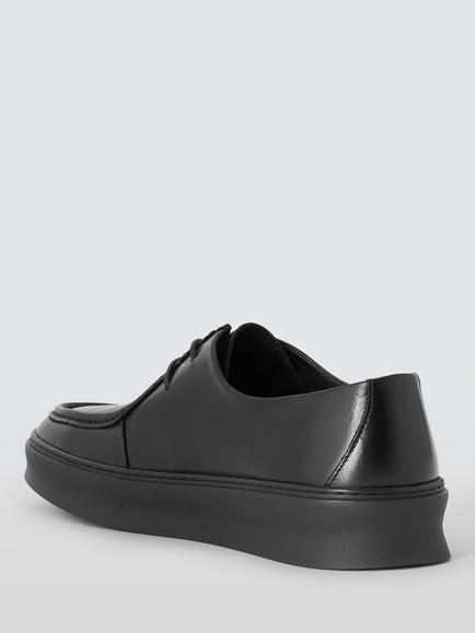 John Lewis Kemble Leather Shoes, Black Black - view 2, Black Black