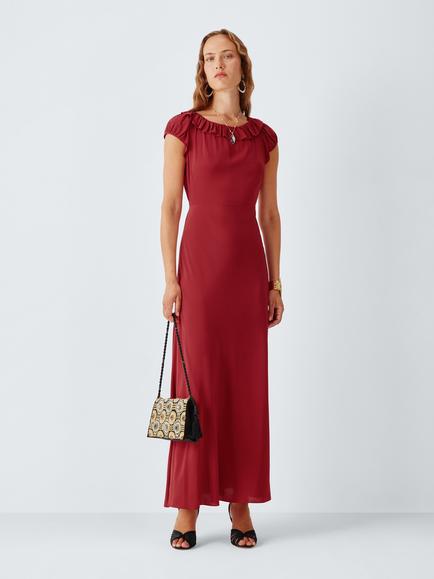 John Lewis x RIXO Vesper Maxi Dress, Red, Red