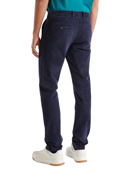 Benetton Slim Fit Corduroy Chinos, Blue - view 2, Blue