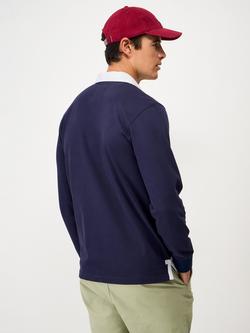 Crew Clothing Cotton Rugby Shirt, Navy Blue - view 2, Navy Blue