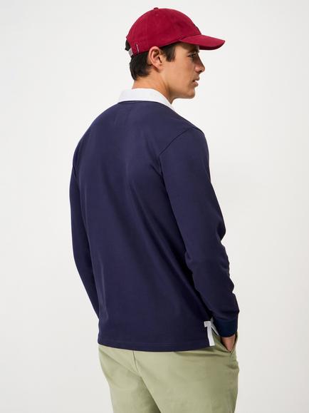 Crew Clothing Cotton Rugby Shirt, Navy Blue - view 2, Navy Blue