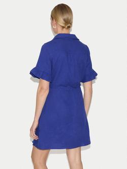 Jigsaw Cheesecloth Cotton Mini Shirt Dress - view 2, Blue