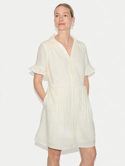 Jigsaw Cheesecloth Cotton Mini Shirt Dress, Cream