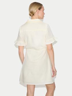 Jigsaw Cheesecloth Cotton Mini Shirt Dress - view 2, Cream