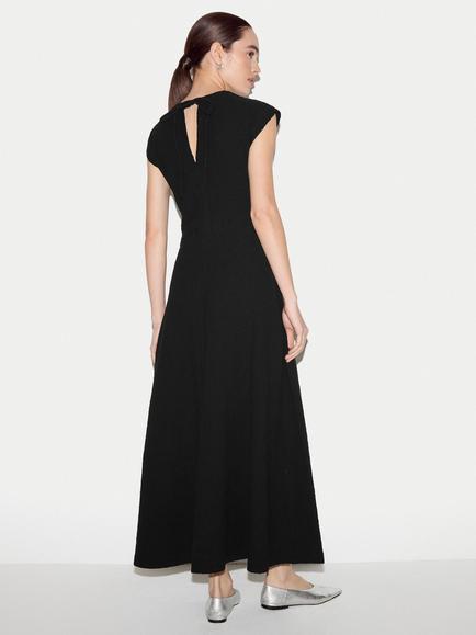 Jigsaw Crinkle A-Line Midi Dress - view 2, Black