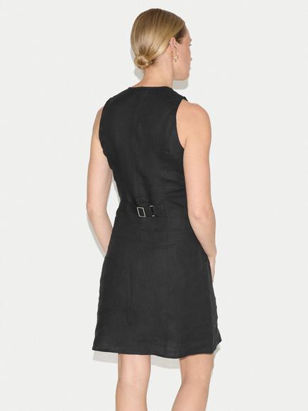 Jigsaw Linen Waistcoat Mini Dress - view 2, Black
