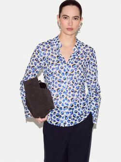 Jigsaw Ditsy Poppy Shirt, Blue/Multi, Blue/Multi