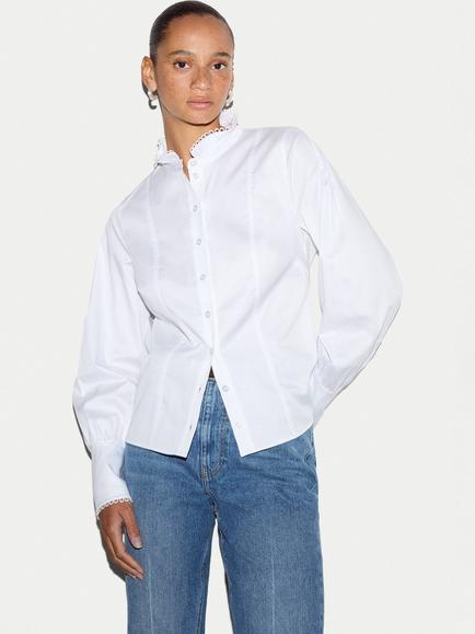 Jigsaw Slim Stand Collar Shirt, White