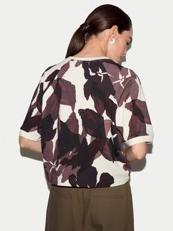 Jigsaw Iris Short Sleeve Sweatshirt, Burgundy - view 2, Burgundy