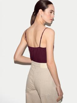 Jigsaw Lace Trim Camisole - view 2, Burgundy