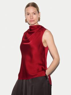 Jigsaw Sleeveless Cowl Neck Top, Red, Red