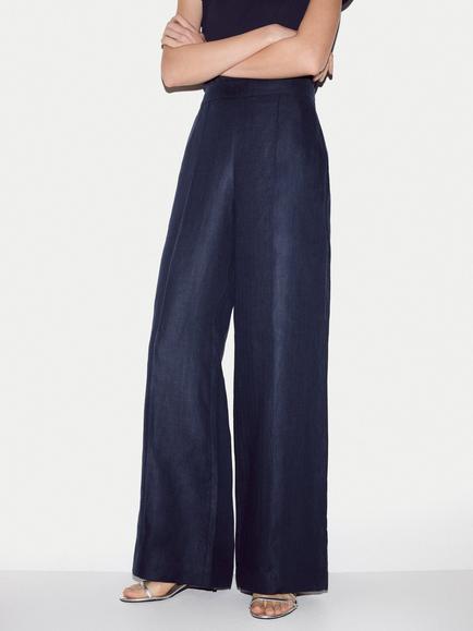 Jigsaw Irish Linen Sailor Trousers, Navy, Navy