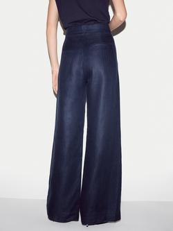 Jigsaw Irish Linen Sailor Trousers, Navy - view 2, Navy