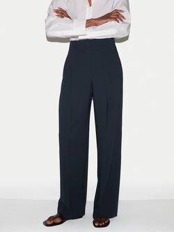 Jigsaw Kemp Wool Blend Trousers, Navy, Navy