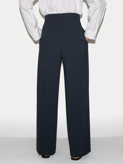 Jigsaw Kemp Wool Blend Trousers, Navy - view 2, Navy