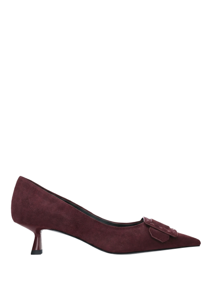 Bibi Lou Altair Suede Kitten Heel Pumps, Burgundy, Burgundy