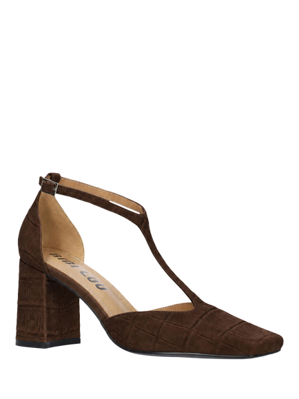 Bibi Lou Aerin Suede Block Heel Pumps, Maron - view 2, Maron