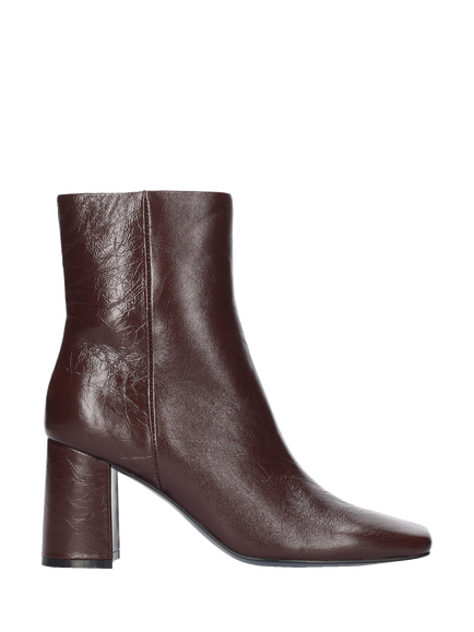 Bibi Lou Velora Leather Block Heel Ankle Boots, Burgundy, Burgundy
