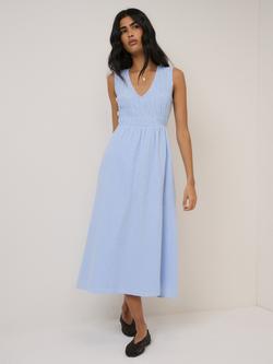 Nobody's Child Audrey Sleeveless Cotton Midi Dress, Purple, Light Blue