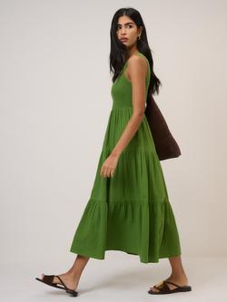Nobody's Child Charlie Sleeveless Tiered Cotton Midi Dress, Green