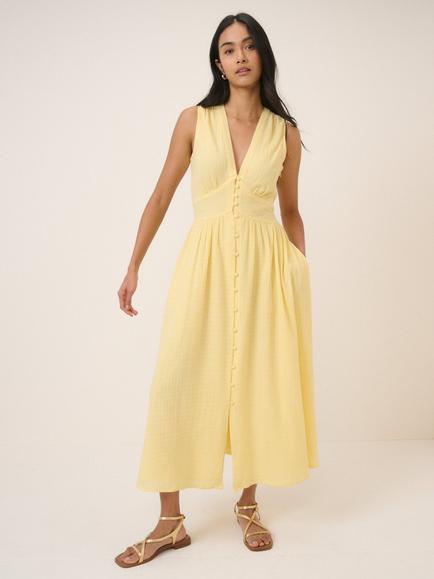 Nobody's Child Starlight Sleeveless Cotton Midi Dress, Purple, Yellow