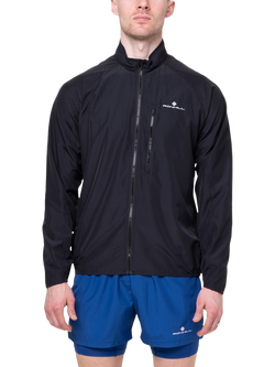 Ronhill Men's Core Running Jacket, Black/Bright White, Black/Bright White