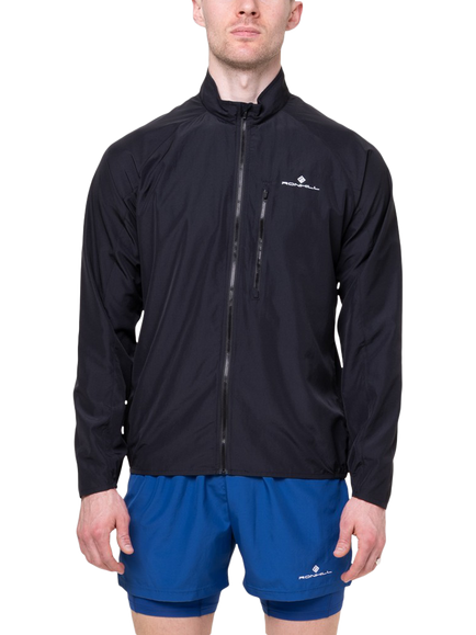 Ronhill Men's Core Running Jacket, Black/Bright White, Black/Bright White
