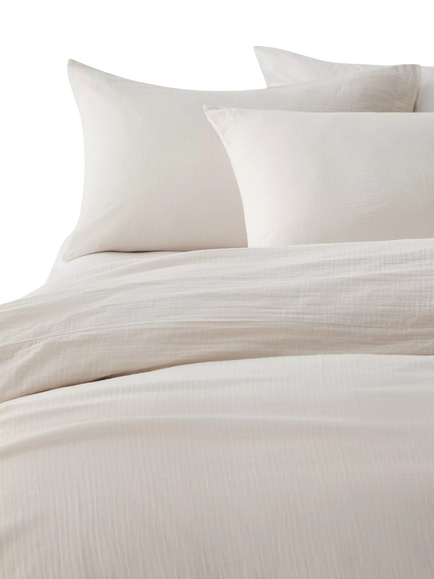 John Lewis Cotton Muslin Duvet Cover Set, Natural, King Duvet Cover, Natural