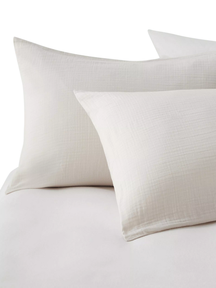John Lewis Cotton Muslin Duvet Cover Set, Natural, King Duvet Cover - view 2, Natural