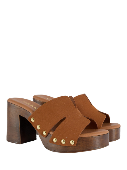 V.GAN Vegan Oxi Clog Sandals, Tan - view 2, Tan