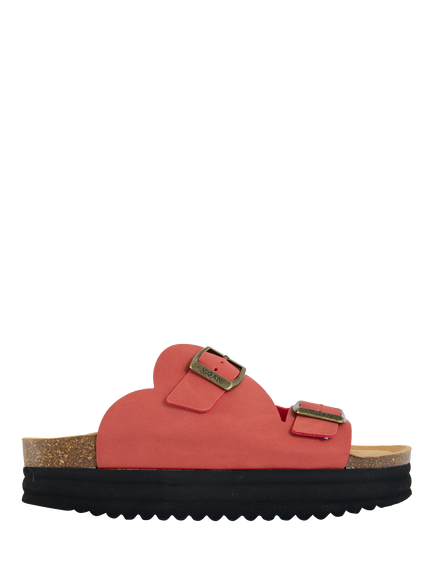 V.GAN Vegan Heart Comfort Footbed Sandals, Red