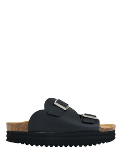 V.GAN Vegan Heart Comfort Footbed Sandals, Black