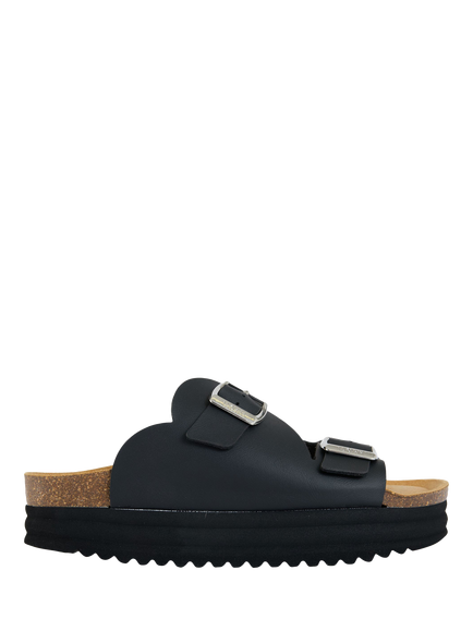 V.GAN Vegan Heart Comfort Footbed Sandals, Black