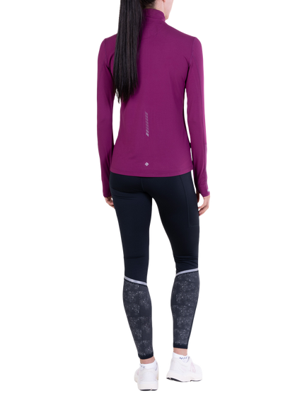 Ronhill Tech Reflect Half Zip Top, Blackcurrent/Reflect - view 2, Blackcurrent/Reflect