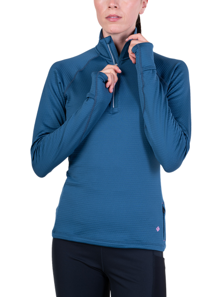 Ronhill Tech Winter Half Zip Top, Legion Blue/Orchid, Legion Blue / Orchid