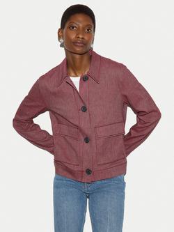 Jigsaw Chambray Utility Jacket, Red