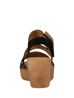 Gabor Embrace Suede Woven Wedge Heel Slingback Sandals - view 2, Black