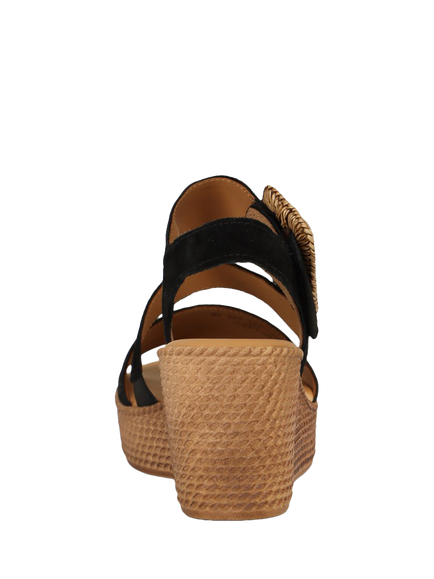 Gabor Embrace Suede Woven Wedge Heel Slingback Sandals - view 2, Black
