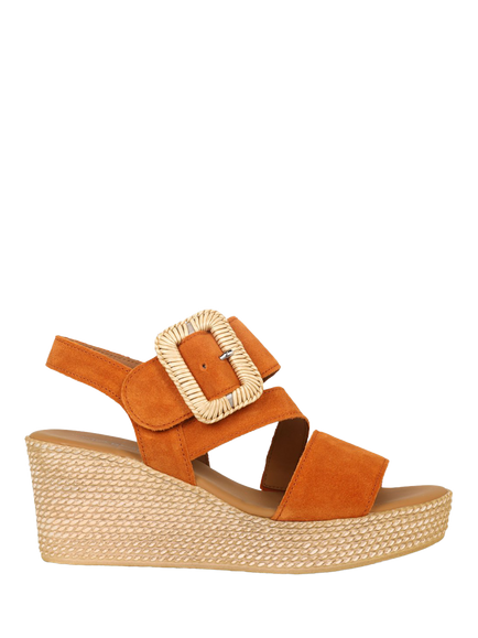 Gabor Embrace Suede Woven Wedge Heel Slingback Sandals, Valley