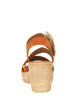 Gabor Embrace Suede Woven Wedge Heel Slingback Sandals - view 2, Valley