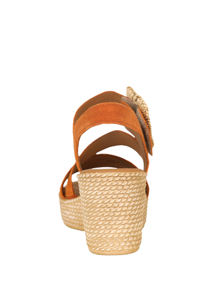 Gabor Embrace Suede Woven Wedge Heel Slingback Sandals - view 2, Valley
