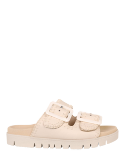 Gabor Elspeth Whipstitch Leather Mule Sandals, Creme, Creme