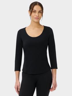 Sweaty Betty Ultimate Studio Scooped Neck Long Sleeve Top, Black, Black