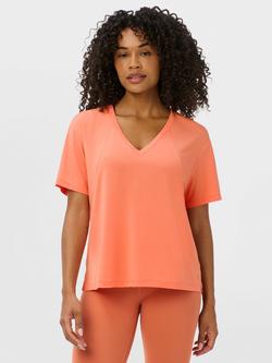 Sweaty Betty Soft Flow Studio V-Neck T-Shirt, Tuscan Orange, Tuscan Orange