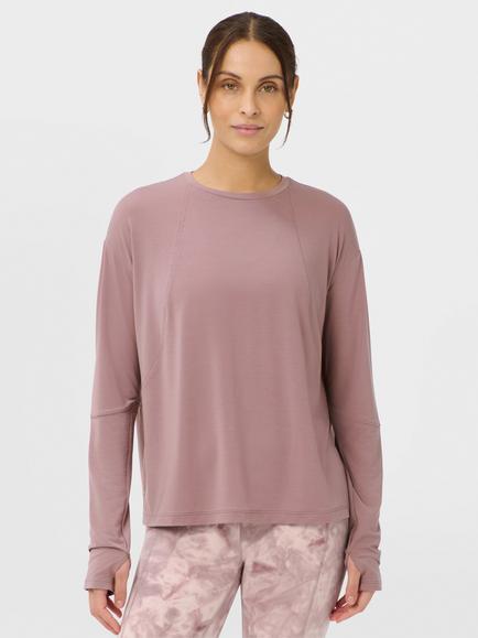 Sweaty Betty Studio Workout Long Sleeve Top, Duskberry Purple, Duskberry Purple