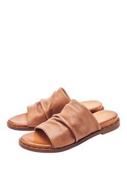 Moda in Pelle Jerri Leather Mule Sandals, Tan - view 2, Tan