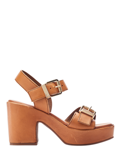 Moda in Pelle Kellisa Leather Platform Sandals, Tan, Tan