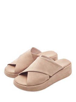 Moda in Pelle Shoon Grange Suede Mule Sandals, Stone - view 2, Stone